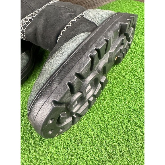 UGG Women’s Sz 6‎ Original Sundance 5605 Black Suede Sheepskin Lining Boots - Picture 6 of 7